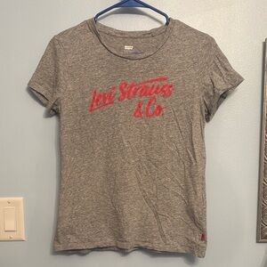 Levi's Heather Gray Tee with Red Logo